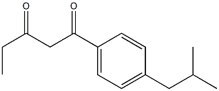 1-[4-(2-methylpropyl)phenyl]pentane-1,3-dione Struktur