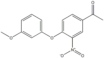 1-[4-(3-methoxyphenoxy)-3-nitrophenyl]ethan-1-one Struktur