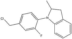 1-[4-(chloromethyl)-2-fluorophenyl]-2-methyl-2,3-dihydro-1H-indole Struktur