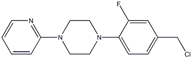 1-[4-(chloromethyl)-2-fluorophenyl]-4-(pyridin-2-yl)piperazine Struktur