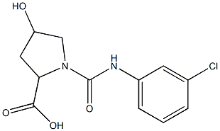 1-{[(3-chlorophenyl)amino]carbonyl}-4-hydroxypyrrolidine-2-carboxylic acid Struktur