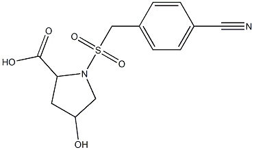 1-{[(4-cyanophenyl)methane]sulfonyl}-4-hydroxypyrrolidine-2-carboxylic acid Struktur