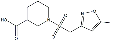 1-{[(5-methyl-1,2-oxazol-3-yl)methane]sulfonyl}piperidine-3-carboxylic acid Struktur