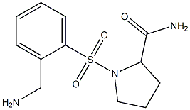 1-{[2-(aminomethyl)benzene]sulfonyl}pyrrolidine-2-carboxamide Struktur