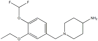 1-{[4-(difluoromethoxy)-3-ethoxyphenyl]methyl}piperidin-4-amine Struktur