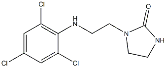 1-{2-[(2,4,6-trichlorophenyl)amino]ethyl}imidazolidin-2-one Struktur