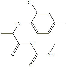 1-{2-[(2-chloro-4-methylphenyl)amino]propanoyl}-3-methylurea Struktur