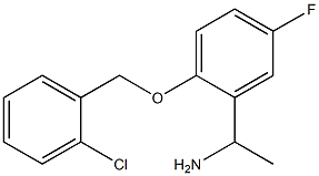 1-{2-[(2-chlorophenyl)methoxy]-5-fluorophenyl}ethan-1-amine Struktur