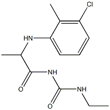 1-{2-[(3-chloro-2-methylphenyl)amino]propanoyl}-3-ethylurea Struktur