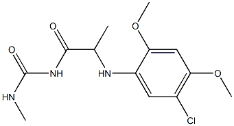 1-{2-[(5-chloro-2,4-dimethoxyphenyl)amino]propanoyl}-3-methylurea Struktur