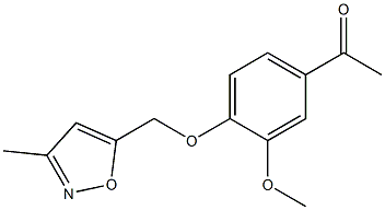 1-{3-methoxy-4-[(3-methyl-1,2-oxazol-5-yl)methoxy]phenyl}ethan-1-one Struktur