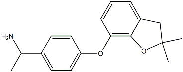 1-{4-[(2,2-dimethyl-2,3-dihydro-1-benzofuran-7-yl)oxy]phenyl}ethan-1-amine Struktur