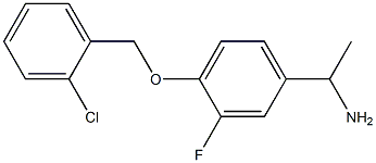 1-{4-[(2-chlorophenyl)methoxy]-3-fluorophenyl}ethan-1-amine Struktur