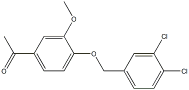 1-{4-[(3,4-dichlorophenyl)methoxy]-3-methoxyphenyl}ethan-1-one Struktur