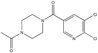 1-{4-[(5,6-dichloropyridin-3-yl)carbonyl]piperazin-1-yl}ethan-1-one Struktur