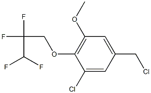 1-chloro-5-(chloromethyl)-3-methoxy-2-(2,2,3,3-tetrafluoropropoxy)benzene Struktur