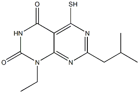 1-ethyl-7-isobutyl-5-mercaptopyrimido[4,5-d]pyrimidine-2,4(1H,3H)-dione Struktur