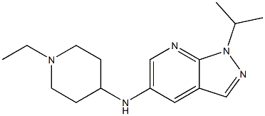 1-ethyl-N-[1-(propan-2-yl)-1H-pyrazolo[3,4-b]pyridin-5-yl]piperidin-4-amine Struktur