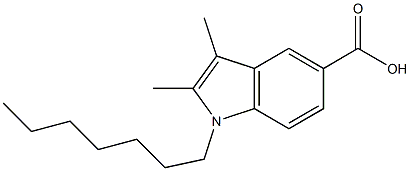 1-heptyl-2,3-dimethyl-1H-indole-5-carboxylic acid Struktur