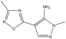 1-methyl-4-(3-methyl-1,2,4-oxadiazol-5-yl)-1H-pyrazol-5-amine Struktur