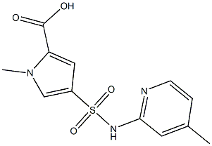 1-methyl-4-[(4-methylpyridin-2-yl)sulfamoyl]-1H-pyrrole-2-carboxylic acid Struktur