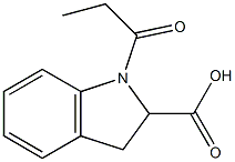 1-propanoyl-2,3-dihydro-1H-indole-2-carboxylic acid Struktur