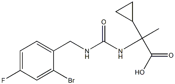 2-({[(2-bromo-4-fluorophenyl)methyl]carbamoyl}amino)-2-cyclopropylpropanoic acid Struktur