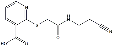 2-({[(2-cyanoethyl)carbamoyl]methyl}sulfanyl)pyridine-3-carboxylic acid Struktur