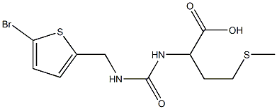 2-({[(5-bromothiophen-2-yl)methyl]carbamoyl}amino)-4-(methylsulfanyl)butanoic acid Struktur