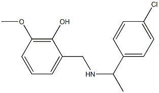 2-({[1-(4-chlorophenyl)ethyl]amino}methyl)-6-methoxyphenol Struktur