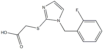 2-({1-[(2-fluorophenyl)methyl]-1H-imidazol-2-yl}sulfanyl)acetic acid Struktur