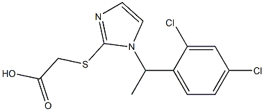 2-({1-[1-(2,4-dichlorophenyl)ethyl]-1H-imidazol-2-yl}sulfanyl)acetic acid Struktur