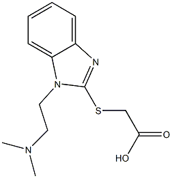 2-({1-[2-(dimethylamino)ethyl]-1H-1,3-benzodiazol-2-yl}sulfanyl)acetic acid Struktur