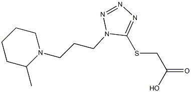 2-({1-[3-(2-methylpiperidin-1-yl)propyl]-1H-1,2,3,4-tetrazol-5-yl}sulfanyl)acetic acid Struktur