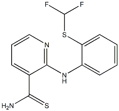 2-({2-[(difluoromethyl)sulfanyl]phenyl}amino)pyridine-3-carbothioamide Struktur