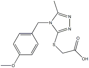 2-({4-[(4-methoxyphenyl)methyl]-5-methyl-4H-1,2,4-triazol-3-yl}sulfanyl)acetic acid Struktur