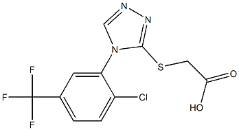 2-({4-[2-chloro-5-(trifluoromethyl)phenyl]-4H-1,2,4-triazol-3-yl}sulfanyl)acetic acid Struktur