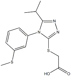 2-({4-[3-(methylsulfanyl)phenyl]-5-(propan-2-yl)-4H-1,2,4-triazol-3-yl}sulfanyl)acetic acid Struktur