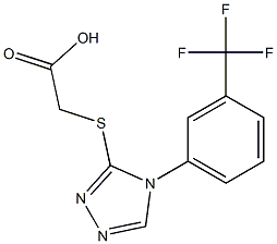 2-({4-[3-(trifluoromethyl)phenyl]-4H-1,2,4-triazol-3-yl}sulfanyl)acetic acid Struktur