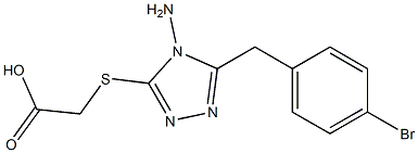 2-({4-amino-5-[(4-bromophenyl)methyl]-4H-1,2,4-triazol-3-yl}sulfanyl)acetic acid Struktur