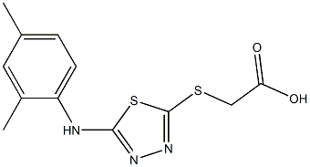 2-({5-[(2,4-dimethylphenyl)amino]-1,3,4-thiadiazol-2-yl}sulfanyl)acetic acid Struktur