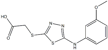 2-({5-[(3-methoxyphenyl)amino]-1,3,4-thiadiazol-2-yl}sulfanyl)acetic acid Struktur