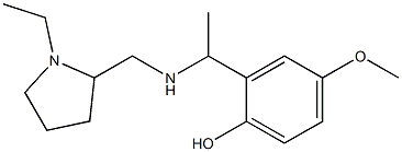 2-(1-{[(1-ethylpyrrolidin-2-yl)methyl]amino}ethyl)-4-methoxyphenol Struktur