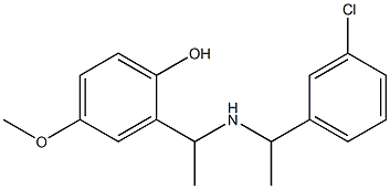 2-(1-{[1-(3-chlorophenyl)ethyl]amino}ethyl)-4-methoxyphenol Struktur