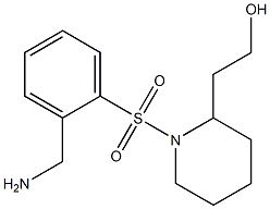 2-(1-{[2-(aminomethyl)phenyl]sulfonyl}piperidin-2-yl)ethanol Struktur