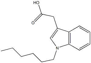 2-(1-hexyl-1H-indol-3-yl)acetic acid Struktur