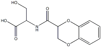 2-(2,3-dihydro-1,4-benzodioxin-2-ylformamido)-3-hydroxypropanoic acid Struktur