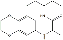 2-(2,3-dihydro-1,4-benzodioxin-6-ylamino)-N-(pentan-3-yl)propanamide Struktur