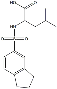 2-(2,3-dihydro-1H-indene-5-sulfonamido)-4-methylpentanoic acid Struktur