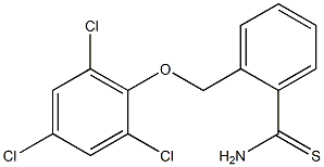 2-(2,4,6-trichlorophenoxymethyl)benzene-1-carbothioamide Struktur